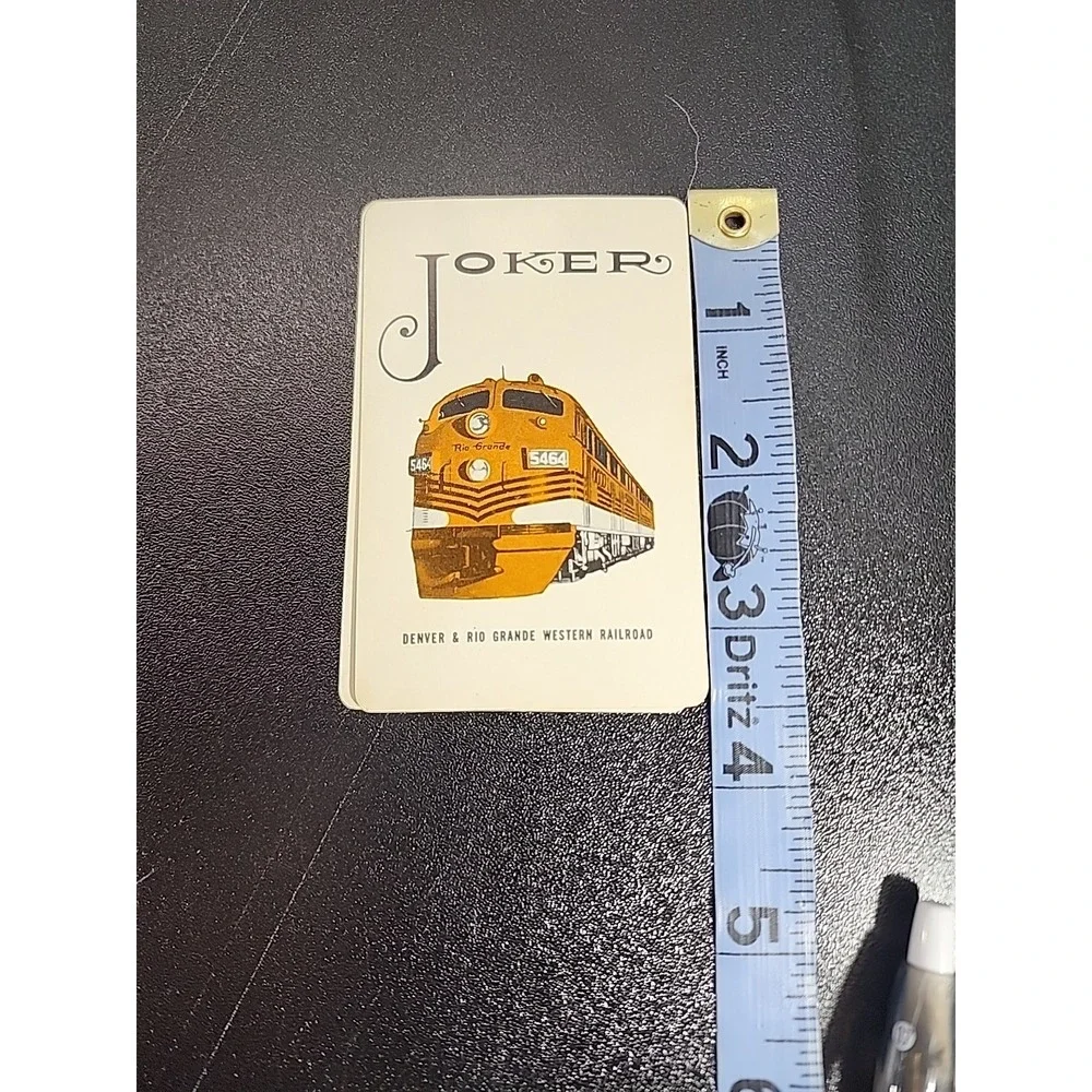 Vintage playing card DENVER and RIO‎ GRANDE WESTERN RAILROAD orange train JOCKER